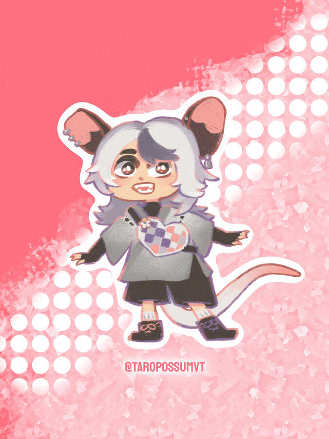 Chibi drawing of my alpha design (2023)